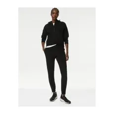 Womens Goodmove Cotton Rich Mesh Panel Relaxed Joggers - Black, Black - 22