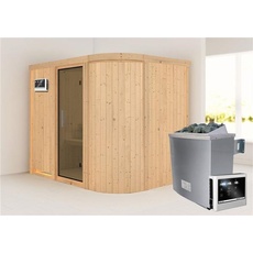 Bild Sauna Titania 4 68mm Saunaofen 9kW extern Tür modern