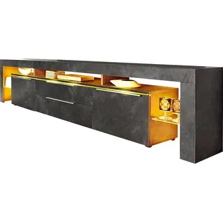 borchardt Möbel Lima Lowboard 220 cm Grau Metall/Holzwerkstoff