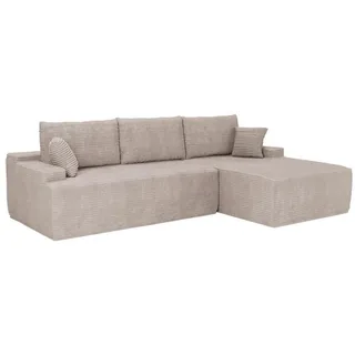 Juskys Sofa Coredo taupe Cord , Taupe , Textil , 250x155 cm , Wohnzimmer, Sofas & Couches, Wohnlandschaften, Ecksofas