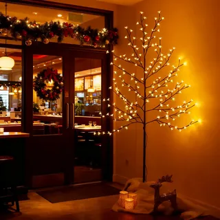 CCLIFE LED Lichterbaum 180cm, 200 LEDs Deko mit Memory Funktion, Innen und Außen weihnachtsdeko, Kirschblütenbaum Lichterdeko, Warmweiß, IP44, LED Baum