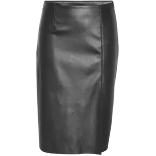 Noisy May Damen Nmclara Hw Slit Midi Length Skirt Noos Rock, Schwarz, L EU