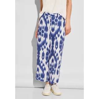 STREET ONE Leinenhose, mit Ikat Muster, blau