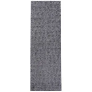 Carpet City Teppich »Friseé-Teppich FANCY 904« rechteckig 12 mm Höhe Läufer, Kurzflor Wohnzimmer, florale 3D-Optik, für Schlafzimmer, grau Anthrazit, Textil, Grafikmuster, 80x300 cm Oeko-Tex® Standard 100, Teppiche - Böden, Teppiche, Teppichläufer