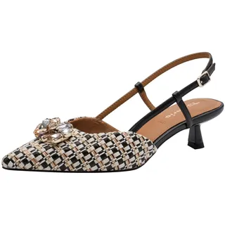 TAMARIS Damen Sling Pump mit Stilettoabsatz, schwarz, 39 EU
