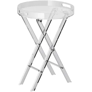 Vevor Acryl-Klapptablett, Acryl-Beistelltisch mit klappbarem X-Bein, transparenter Acryl-Beistelltisch für Kaffee, Getränke, Lebensmittel, Snack, verwendet im Wohnzimmer, Schlafzimmer und