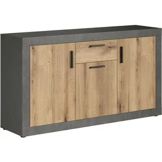 trendteam smart living - Salvada - Sideboard - Matera/Evoke Eiche - Wohnzimmerschrank mit 5 Fächern und 3 Einlegeböden - (BxHxT) 149 x 83 x 40 cm - Kommode mit Vollauszug-Schublade