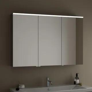 burgbad Eqio Spiegelschrank mit LED-Aufsatzleuchte 120 cm Links - Schwarz