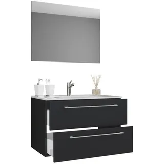 VCM Badmöbel-Set Badinos 3-tlg. Schwarz