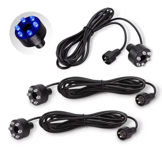 CLGarden 3 Stück LED Ring blau für LED Springbrunnen Set Beleuchtung 12 Volt LED Beleuchtungs Kranz Ø 32mm