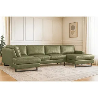 OTTO home Wohnlandschaft Mikrofaser 3-Sitzer U-Form Grün