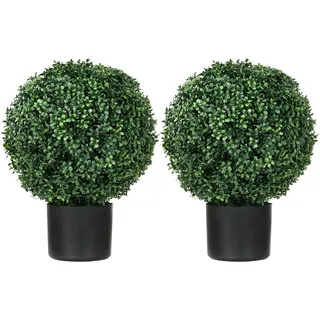 Homcom Künstliche Pflanzen, 2er-Set mit Blumentopf