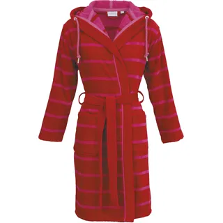 Damenbademantel CARL ROSS "430310" Gr. 36, bunt (deep rot, pink), 36/38, Velours, Hausmäntel, Damenbademantel