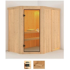 Bild Sauna »Clara«, (Set), ohne Ofen beige