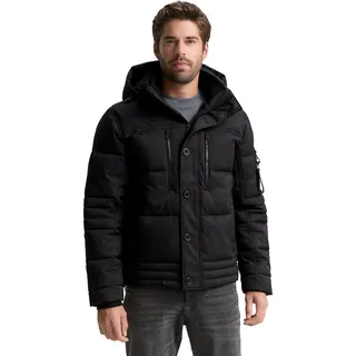 Tom Tailor Herren Puffer-Jacke mit abnehmbarer Kapuze