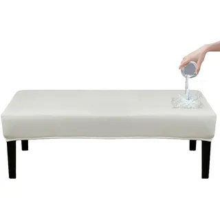 Wasserdicht Universal-Bezug für Esszimmer-Bank, Stretch PU Leder Bezug für Sitzbank Holzbank Schonbezug Bezug Für Fußhocker Bank Sitzbank Hocker Husse Flurbank Stuhlhusse Sofabank Bezüge(Beige,100cm(3