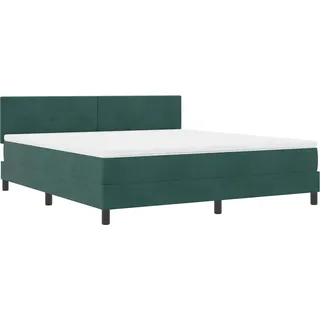 vidaXL LED Boxspringbett mit Kopfteil Dunkelgrün 180 x 200 cm Samt - Grün