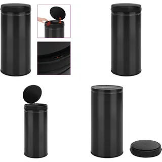 vidaXL Automatischer Sensor Mülleimer 80 L Kohlenstoffstahl Schwarz - Mülleimer - Abfalleimer - Sensor-Mülleimer - Sensor-Abfalleimer - Schwarz