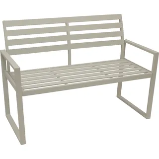 DEGAMO Gartenbank Parkbank Alubank ATLANTA 2-sitzer 123cm, Aluminium weiss, wetterfest - Weiß