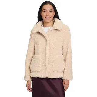 Cartoon Plüschjacke "Plüschjacke mit Kragen", beige,