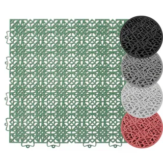 Andiamo Kunststoff-Fliesen »Terrassenfliesen Terra Sol, Made in Swiss« Packung, 14 Stk. tlg. Outdoor Klickfliesen, 38x38 cm, Set mit 1 qm, 2 qm, 5 qm, UV-beständig, grün
