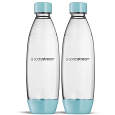 Sodastream Spülmaschinenfeste Fuse Flaschen für Wassersprudler DUO, TERRA, E-TERRA, ART, GAIA, hellblau, 2 Stück