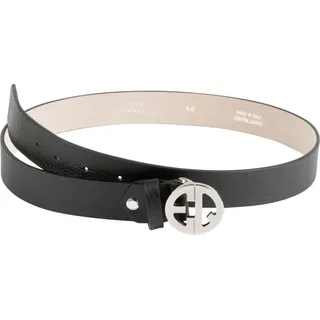 Equiline Gürtel Leder ECHILAE schwarz Schnalle silber FS21, Eq19_FS_Gr.:100 - Schwarz