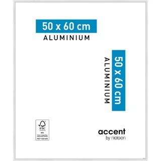 Nielsen Aluminiumrahmen , Weiß , Metall , rechteckig , 50x60 cm , Bilder & Rahmen, Bilderrahmen, Bilderrahmen & Fotorahmen