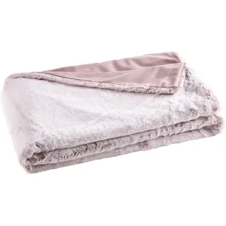 Schöner Wohnen Plaid , Rosa, Altrosa , Textil , Uni , 130x170 cm , pflegeleicht , Heimtextilien, Wohntextilien, Decken, Plaids