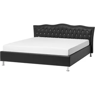 Beliani Bett 140/200cm Schwarz Metz - Kunststoff , 140x200 cm , Schlafzimmer, Betten