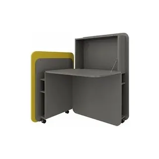 fm FLATup  Sekretär basalt/gelb rechteckig, schwarz 107,0 x 41,5 - 91,0 cm