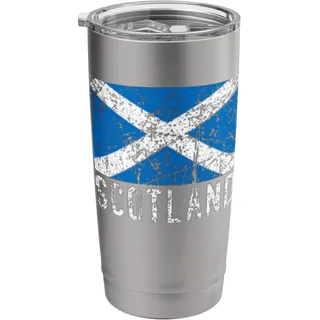 Vintage Schottland UK Schottische Flagge Pride Herren Damen Kinder Doppelwandiger Edelstahl-Thermobecher