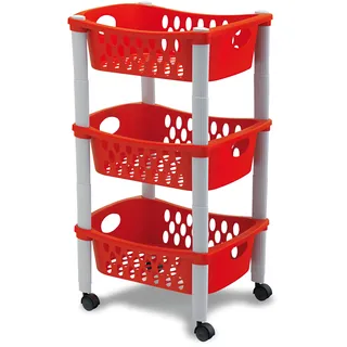 Stefanplast OTELLO Wagen mit DREI Etagen, Rot