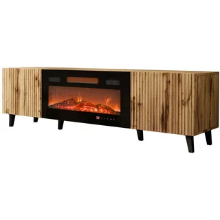 Mirjan24 Vamos TV-Lowboard 181x50x42 cm Braun/Schwarz Holzwerkstoff