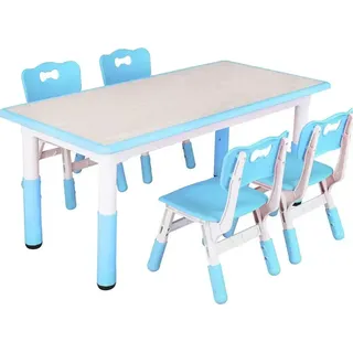 Kinder Tischset, höhenverstellbar, minimalistisches modernes Design, Blau - Blau