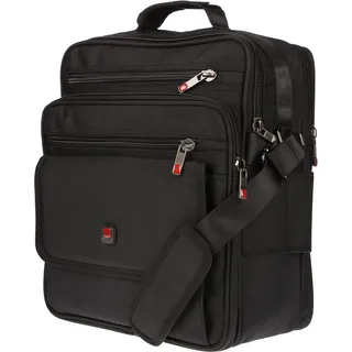 Große Arbeitstasche Hochformat Herren Tasche Flugbegleiter Schultertasche Arbeit - Schwarz