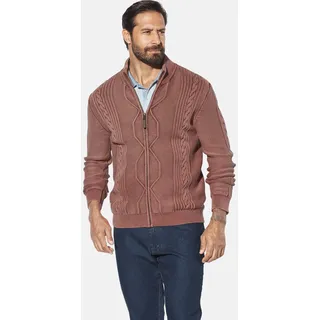 Strickjacke JAN VANDERSTORM "Strickjacke AKSELSKAR", Herren, Gr. 6XL, rot (rot gemustert), Obermaterial: 100% Baumwolle CO., Strickjacken Strickjacke