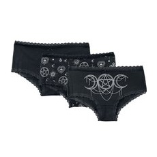 Gothicana by EMP 3 Pack Panties with Witchy Prints Panty-Set schwarz, Symbole, XXL