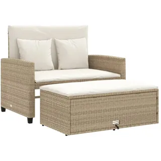 vidaXL Gartensofa 2-Sitzer Loungesofa beige