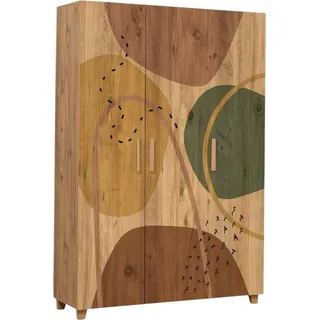 Dmora Kleiderschrank 3 Türen Samh, Schlafzimmermöbel, Schrank, Garderobe, 120x48h189 cm, Eiche