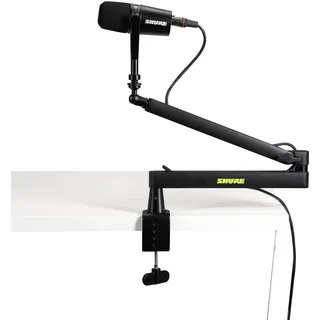 GATOR Shure by Gator by Gator Premium Low-Profile-Mikrofonständer für den Schreibtisch | voll verstellbar für Podcast, Streaming und Home Office Setups | (SH-BROADCAST2)
