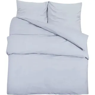 vidaXL Bettwäsche-Set Grau 240x220 cm Leichte Mikrofaser - Grau