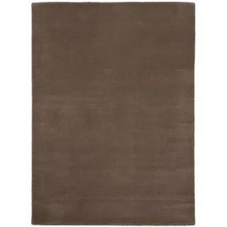 carpetfine Gabbeh Lola Uni Wollteppich 200 x 250 cm Grau