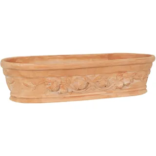 Biscottini Kiste aus Terrakotta, handgefertigt, hergestellt in Italien, 80 x 28 x 19 cm – rechteckiger Blumentopf für Pflanzen – dekorative Töpfe für Außen- und Innenräume – Terracotta-Schale für