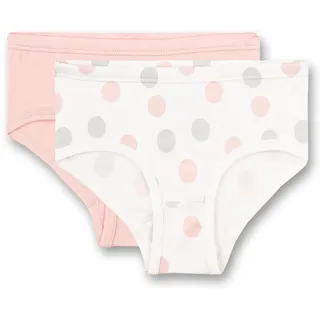 Sanetta Mädchen-Hüftslip (Doppelpack) Dots-Allover und Rosa | Hochwertige und nachhaltige Unterhose für Mädchen aus Baumwolle. Inhalt: 2er Set Unterwäsche für Mädchen