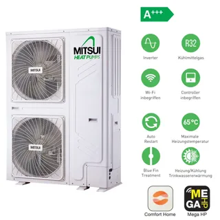65°C Wärmepumpe Monoblock 22 kW Inverter Luft Wasser Wifi + App, Bafa gefördert