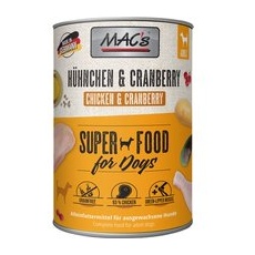 6x400g Pui & merișoare MAC's Adult hrană umedă pentru câini
