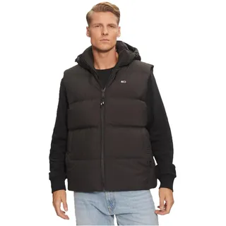 Tommy Jeans Herren Weste Essential Down Vest mit Kapuze, Schwarz (Black), XXL