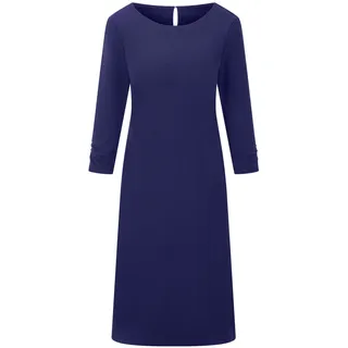 Etuikleid GOLDNER "Jerseykleid mit Krepp-Qualität", Damen, Gr. 40, N-Gr, blau (royalblau), Obermaterial: 95% Polyester PES. 5% Elasthan EL., figurumspielend, Kleider Etuikleid, seitliche Nahttaschen