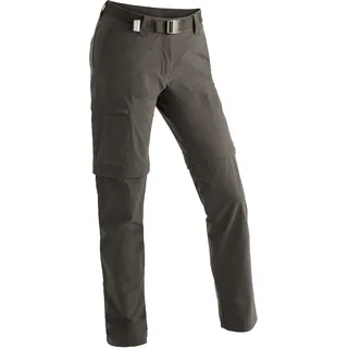 Maier Sports Inara Slim Zip, Damen Wanderhose, Wasserabweisende Hose für Trekking und Hiking, Enganliegender Schnitt, Zipp-off-Funktion, PFC-frei, mSTRETCH pro 4 & Dryprotec, Braun, 76